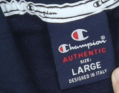 Mens UK Size L Champion Blue Pullover Hoodie