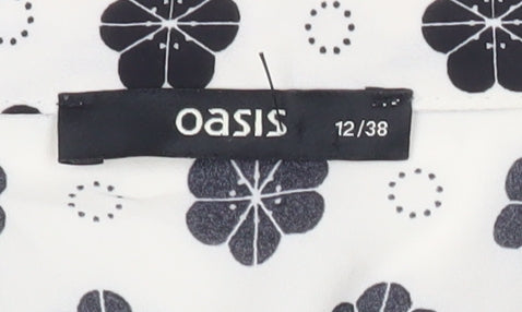 Womens UK Size 12 Oasis White Tunic Blouse