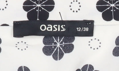 Womens UK Size 12 Oasis White Tunic Blouse