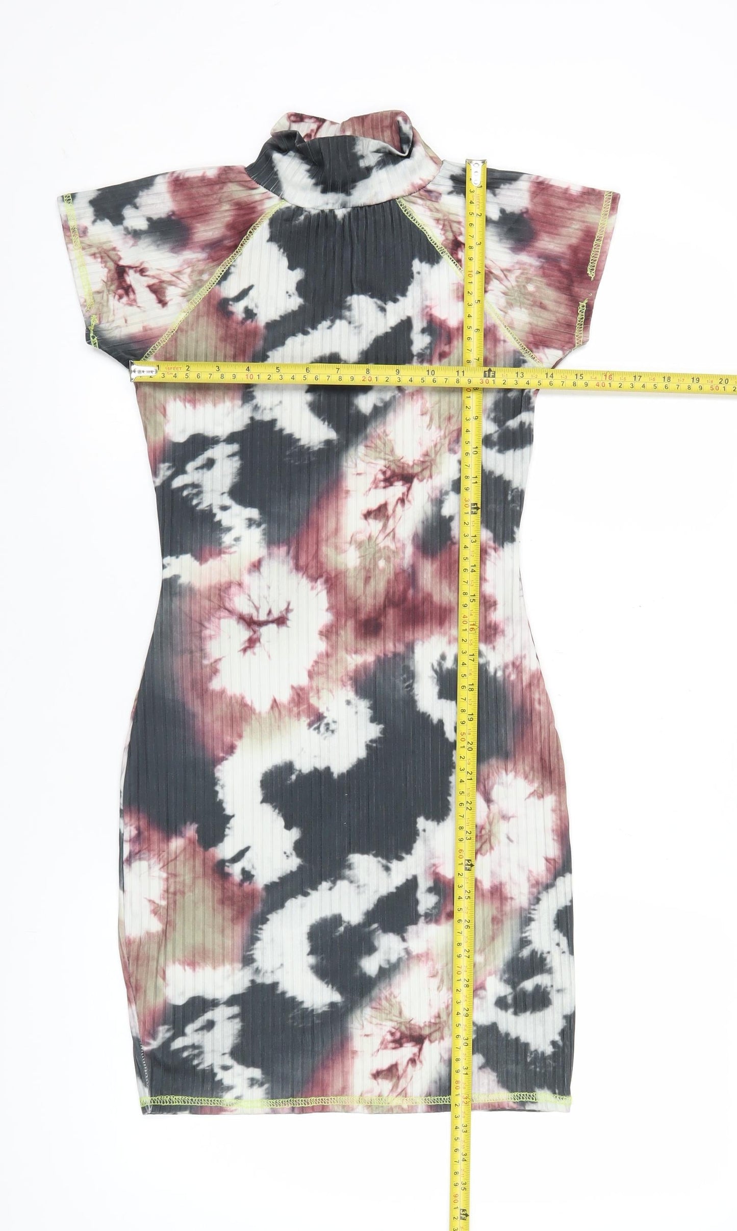 PrettyLittleThing Women’s Multicolour Tie Dye Bodycon Dress Size 10