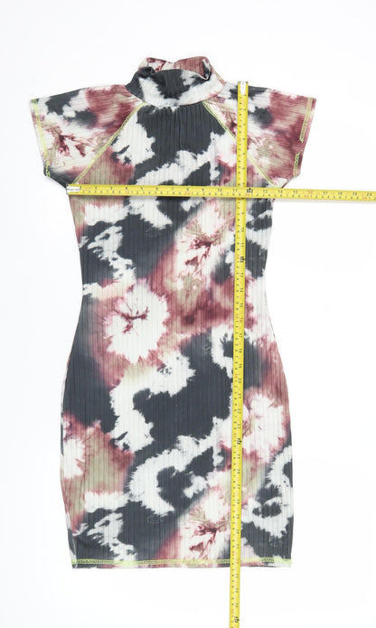 PrettyLittleThing Women’s Multicolour Tie Dye Bodycon Dress Size 10
