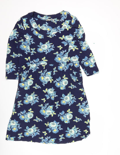 Tu Women’s Blue Floral Bodycon Knee Length Dress Size 16