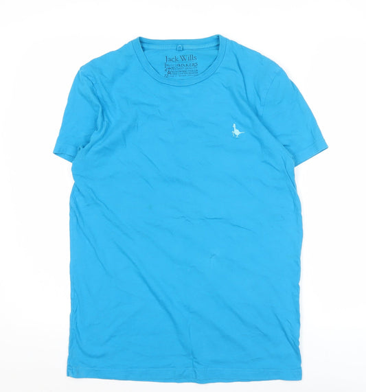 Jack Wills Men's Blue XS Slim Fit Crew Neck Cotton T-Shirt