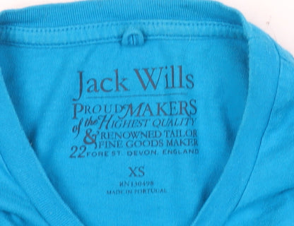 Jack Wills Men's Blue XS Slim Fit Crew Neck Cotton T-Shirt