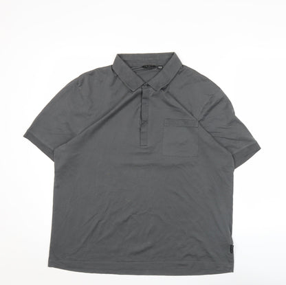 Ted Baker Men’s Grey Cotton Polo Shirt Size S Short Sleeve
