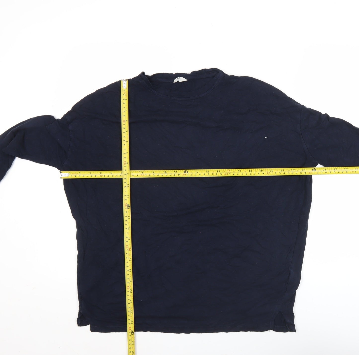 Hush Men’s Navy Blue Long Sleeve Crew Neck Casual Top Size S
