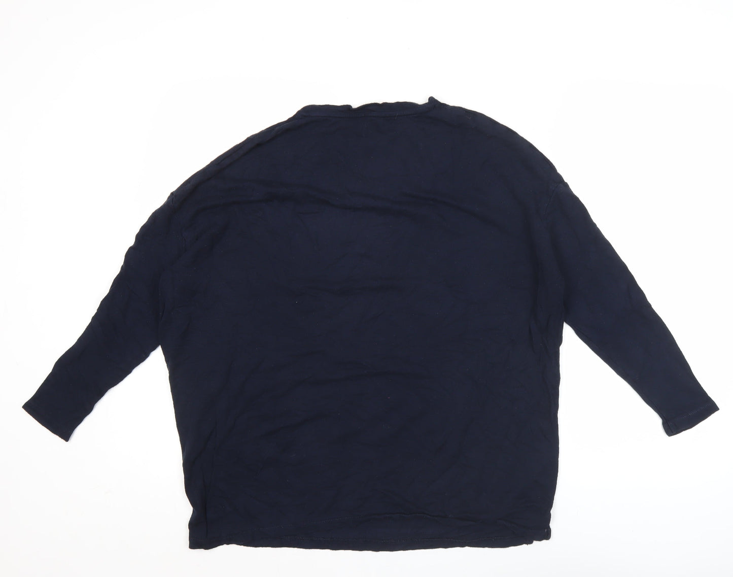 Hush Men’s Navy Blue Long Sleeve Crew Neck Casual Top Size S