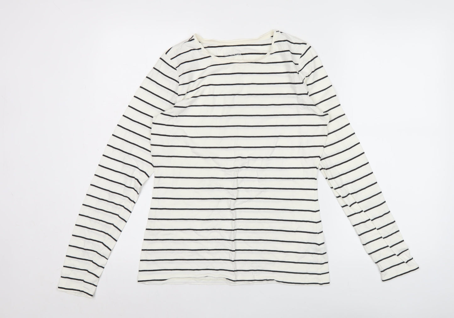 Womens UK Size M Lands' End White Basic T-Shirt