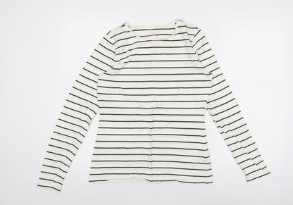 Womens UK Size M Lands' End White Basic T-Shirt