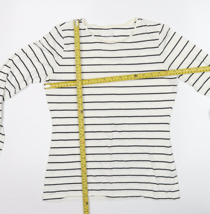 Womens UK Size M Lands' End White Basic T-Shirt