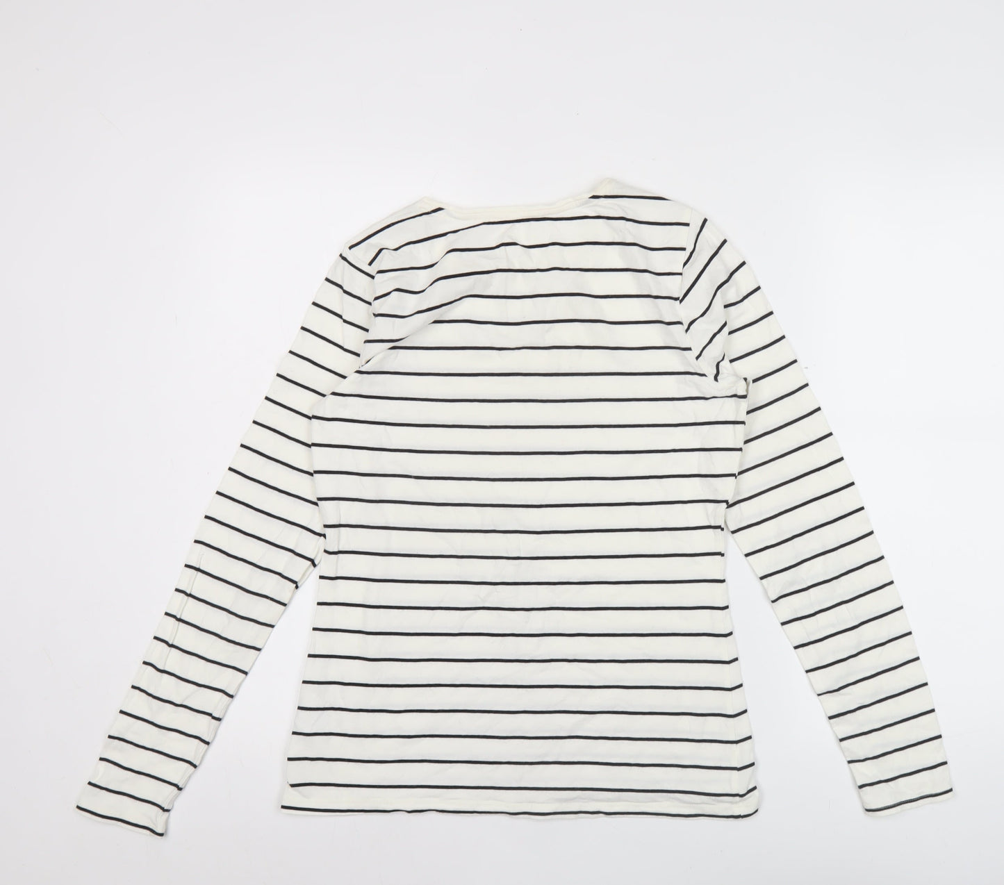 Womens UK Size M Lands' End White Basic T-Shirt