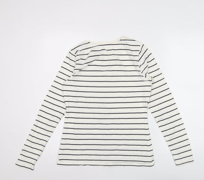 Womens UK Size M Lands' End White Basic T-Shirt