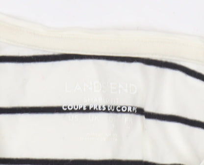 Womens UK Size M Lands' End White Basic T-Shirt