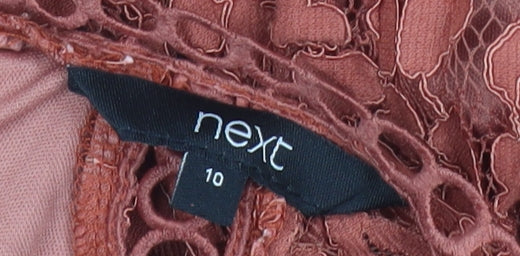 Next Women’s Brown Lace Sheath Dress Size 10 V-Neck Wedding Party