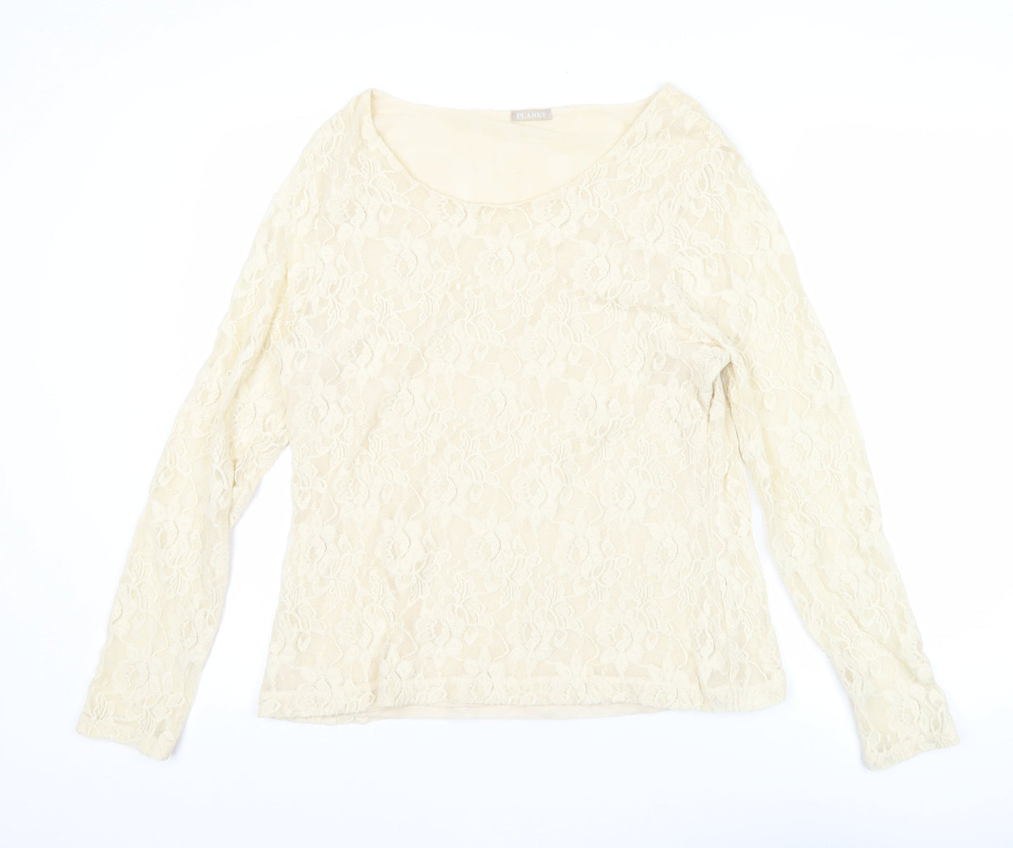 Womens UK Size XL Planet Ivory Tunic Blouse