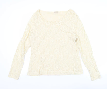 Womens UK Size XL Planet Ivory Tunic Blouse