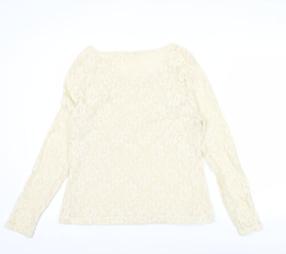 Womens UK Size XL Planet Ivory Tunic Blouse
