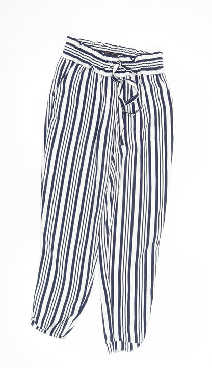 Womens UK Size XS Zara Regular Fit Jogger Blue Trousers