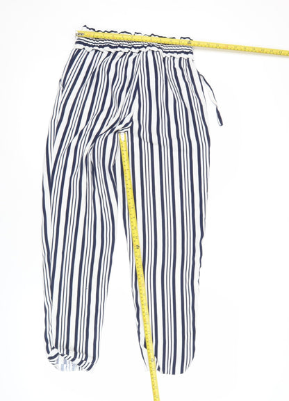 Womens UK Size XS Zara Regular Fit Jogger Blue Trousers
