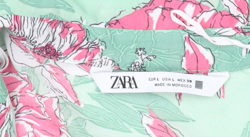 Womens UK Size L Zara Multicoloured Tunic Blouse