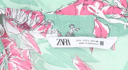 Womens UK Size L Zara Multicoloured Tunic Blouse