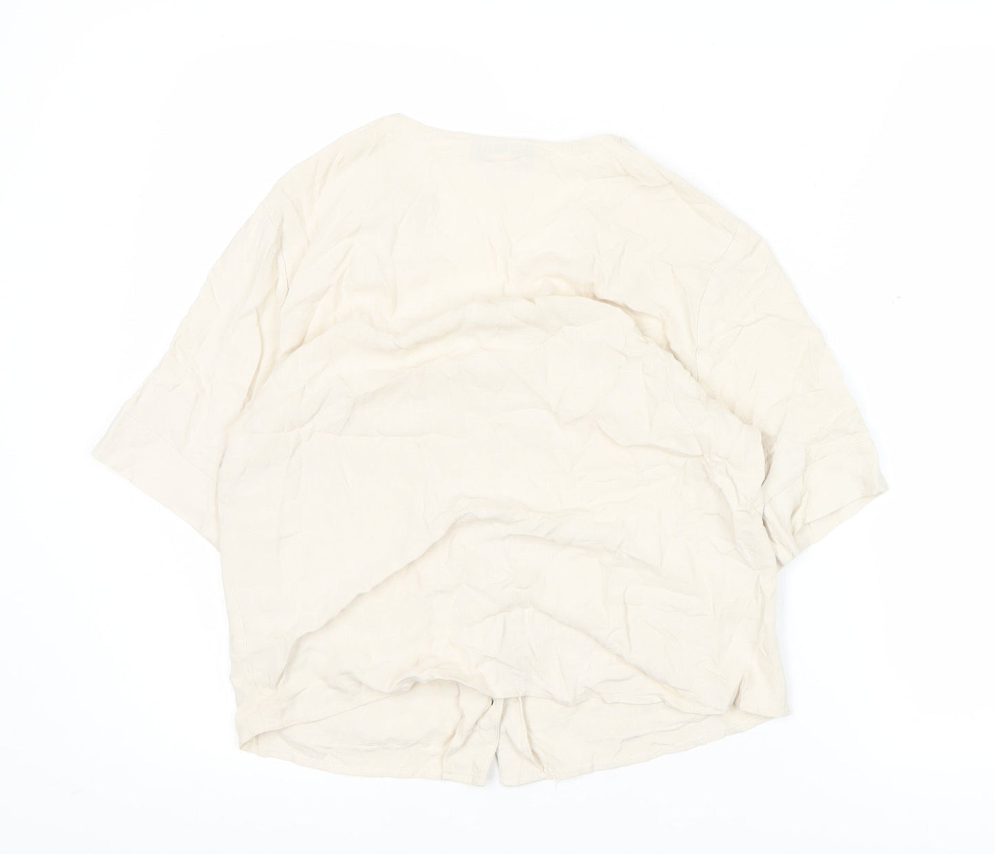 Womens UK Size 8 Topshop Beige Basic Blouse