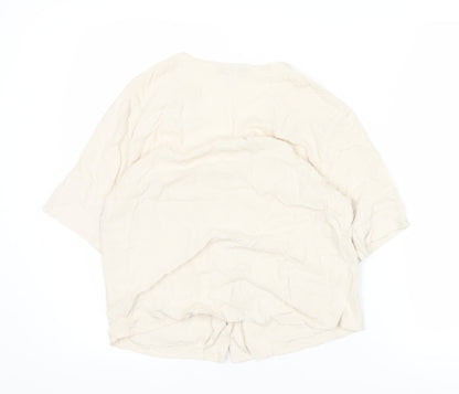 Womens UK Size 8 Topshop Beige Basic Blouse