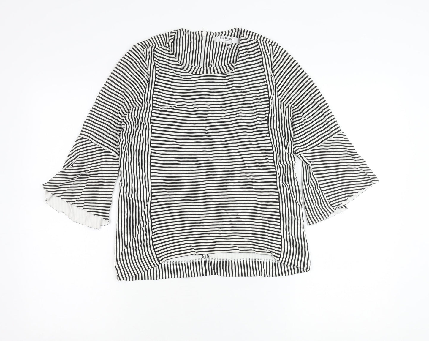 L.K.Bennett Women Black White Striped Tunic Blouse M