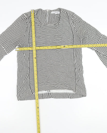 L.K.Bennett Women Black White Striped Tunic Blouse M