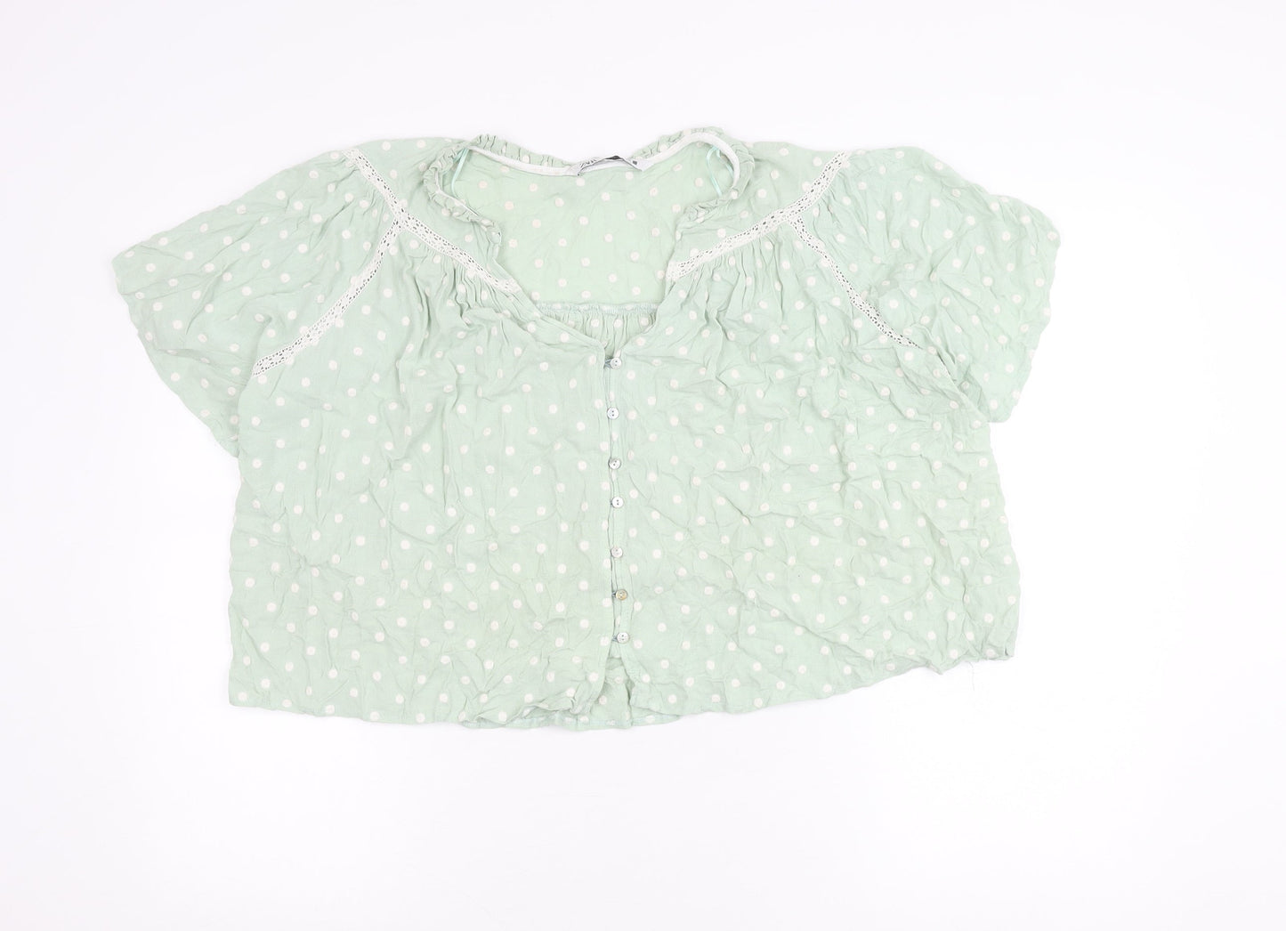 Womens UK Size 12 Zara Green Tunic Blouse