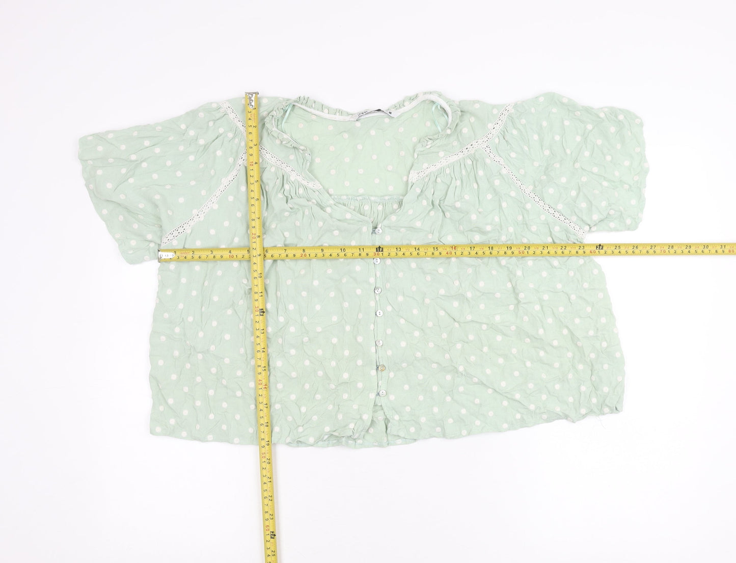 Womens UK Size 12 Zara Green Tunic Blouse