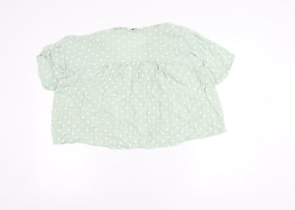 Womens UK Size 12 Zara Green Tunic Blouse