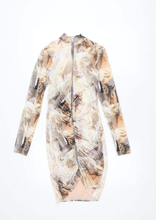 PrettyLittleThing Women’s Multicoloured Size 8 Bodycon Midi Dress