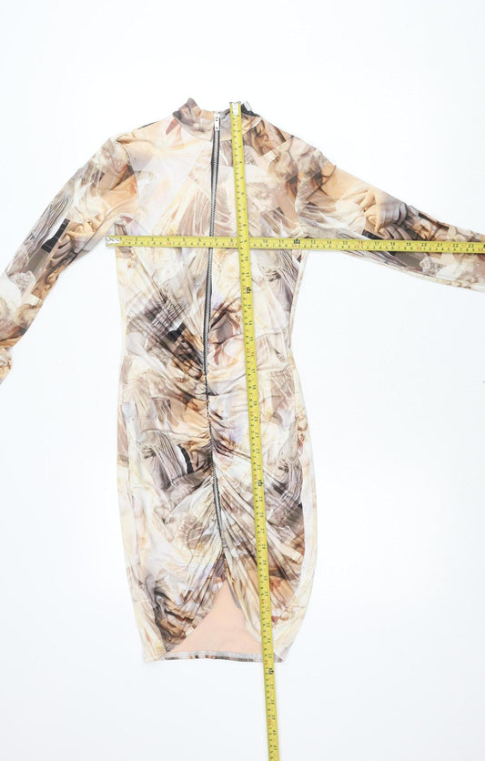 PrettyLittleThing Women’s Multicoloured Size 8 Bodycon Midi Dress