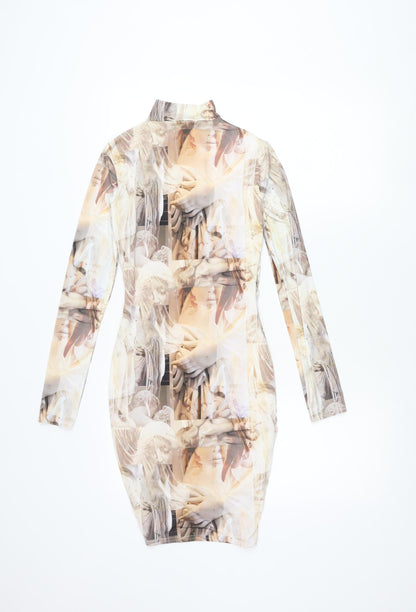 PrettyLittleThing Women’s Multicoloured Size 8 Bodycon Midi Dress