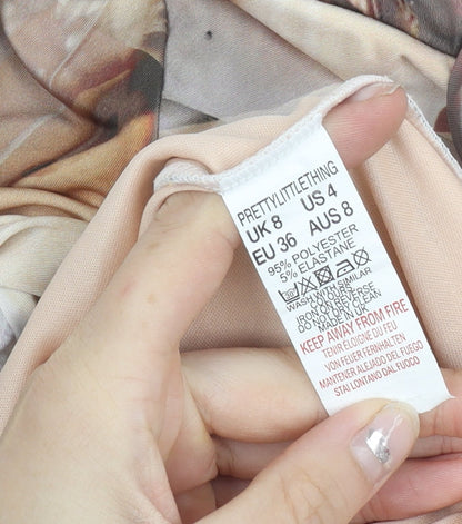 PrettyLittleThing Women’s Multicoloured Size 8 Bodycon Midi Dress