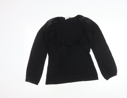Womens UK Size 10 Bravissimo Black Wrap Blouse