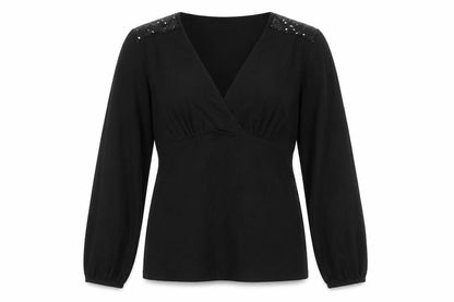 Womens UK Size 10 Bravissimo Black Wrap Blouse