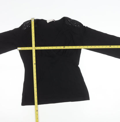 Womens UK Size 10 Bravissimo Black Wrap Blouse