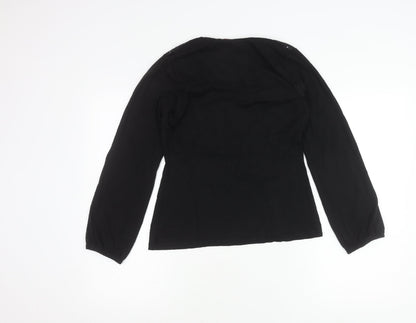 Womens UK Size 10 Bravissimo Black Wrap Blouse