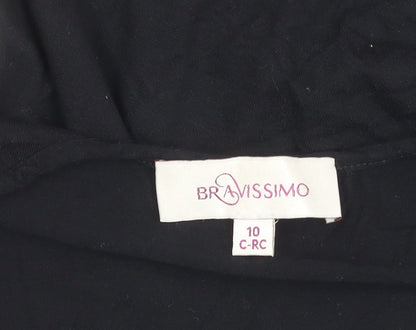 Womens UK Size 10 Bravissimo Black Wrap Blouse