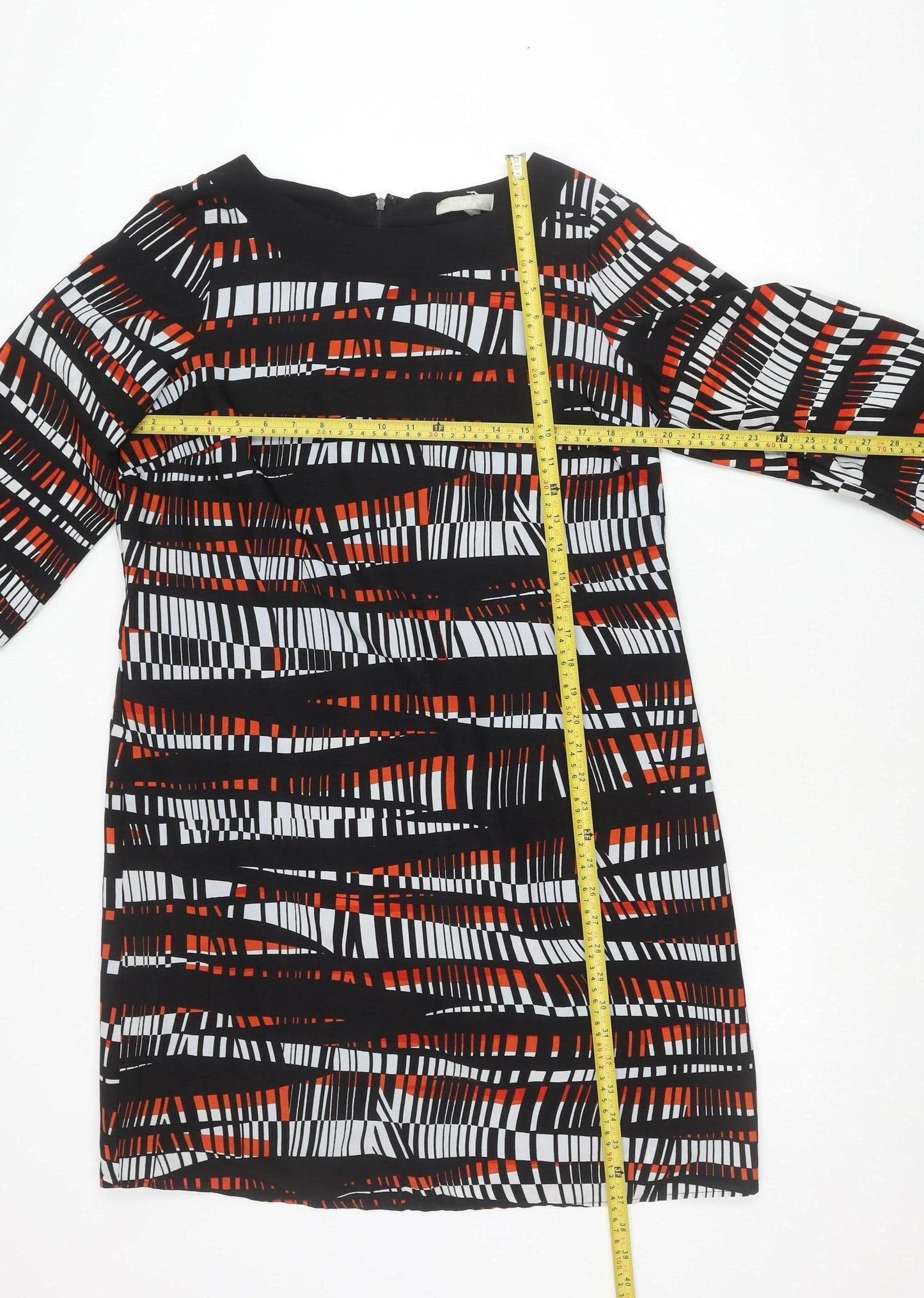 Skopes Women’s Black Red White Geometric Sheath Dress Size 16