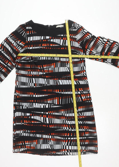 Skopes Women’s Black Red White Geometric Sheath Dress Size 16