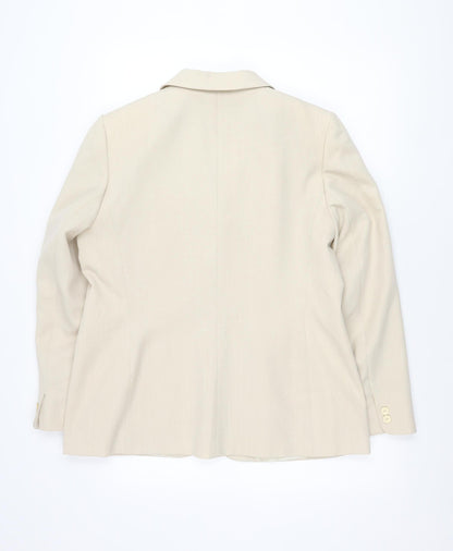 Debenhams Womens Beige Size 16 Classic Regular Fit Blazer Jacket