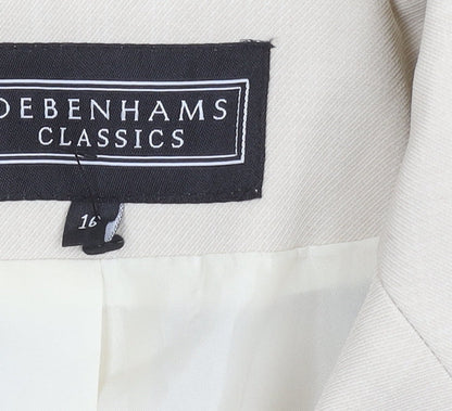 Debenhams Womens Beige Size 16 Classic Regular Fit Blazer Jacket