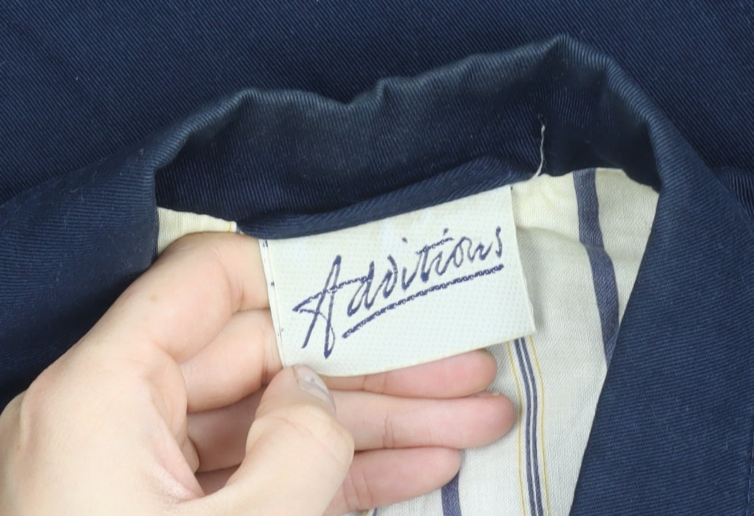 Additions Women's Blue Size 12 Cotton Single-Breasted Blazer Jacket
