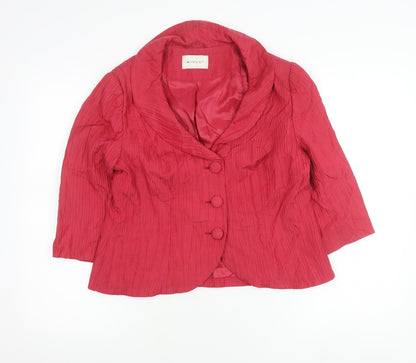 Minuet Women’s Red Textured Shawl Collar Blazer UK 12