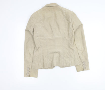 Next Women’s Beige Cotton Blazer UK 8 Tailored Jacket Workwear