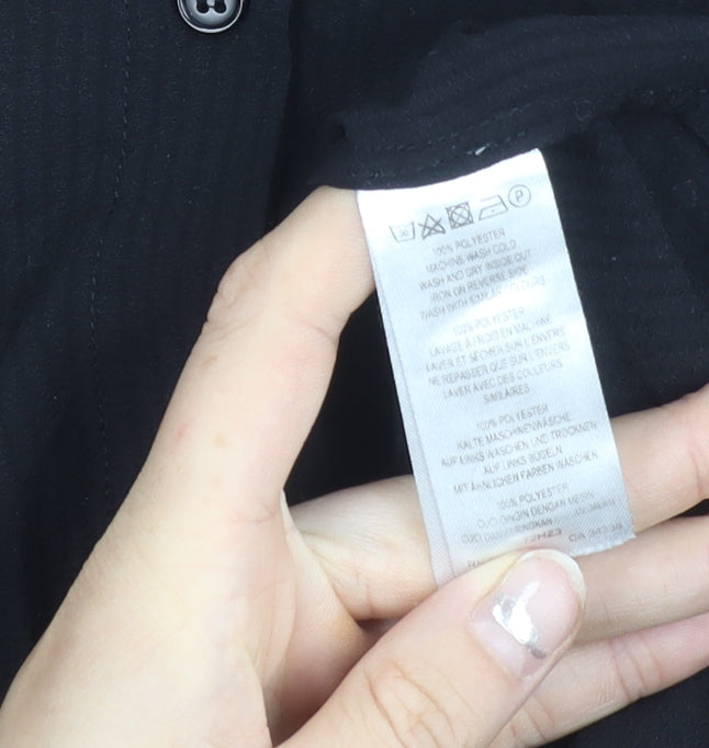 French Connection Womens Black Size 8 Button-Up Long Sleeve Shirt