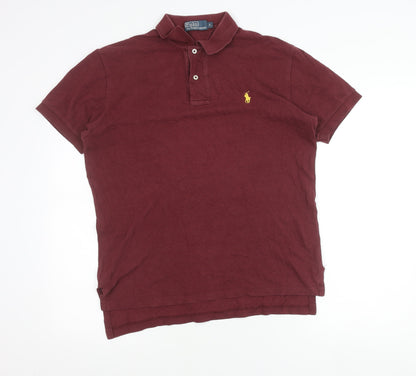 Ralph Lauren Men's Red Cotton Polo Shirt Size S Short Sleeve Classic